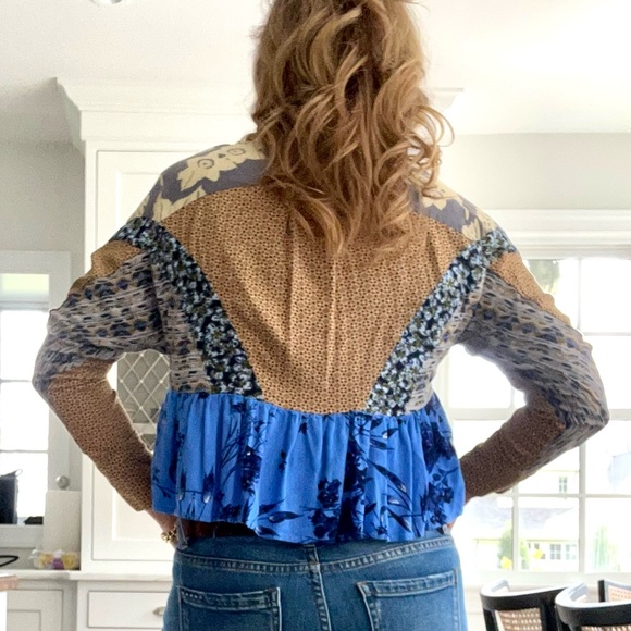 Free People Patchwork Aloha Floral Blouse - Picture 11 of 11